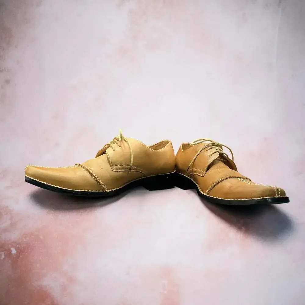 J. Bosco Tan Leather Dress Shoes Oxford Size 8.5E